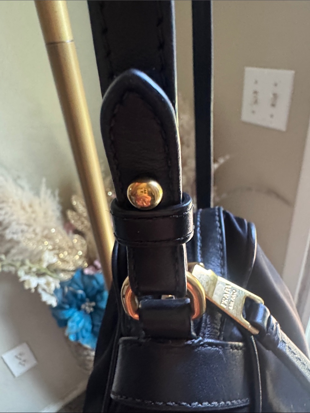 Prada Tessuto Black Nylon Crossbody with Gold Logo Hardware - Picture 7 of 15